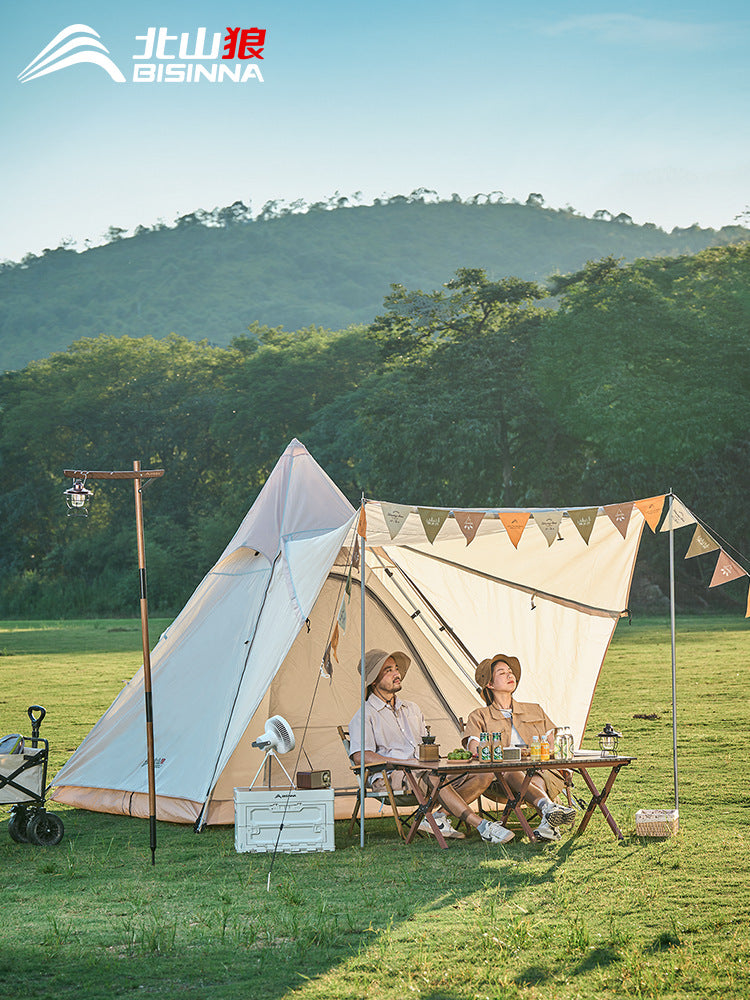 Northland Automatic Pop-Up Cotton Canvas Pyramid Tent for Outdoor Camping, Waterproof & Sun Protection