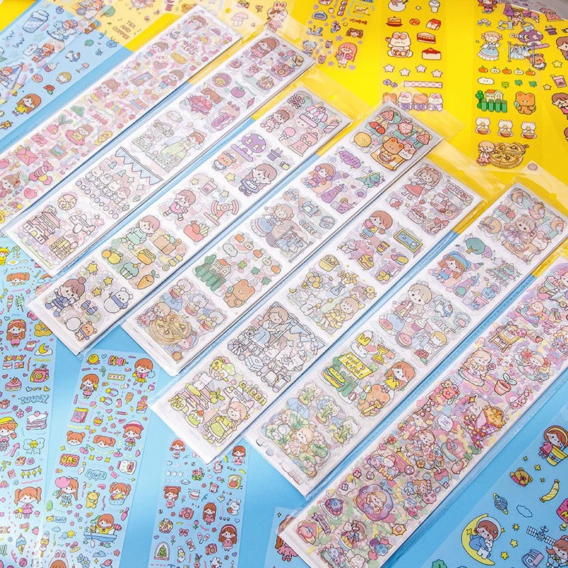 1000 Designs Guka Stickers for Kids, DIY Long Strip & Small Round Stickers for Elementary School Students, Children's Decorations