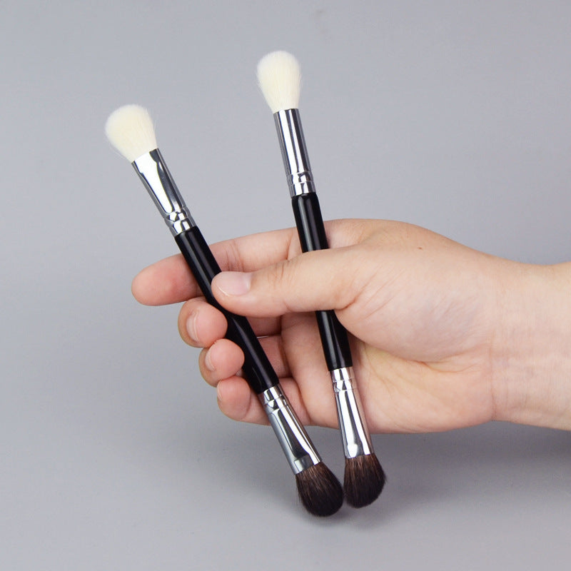 Mao's F18/F19 Double-Ended Nose Contour Brush Set, Soft Animal Hair, Portable Makeup Brushes
