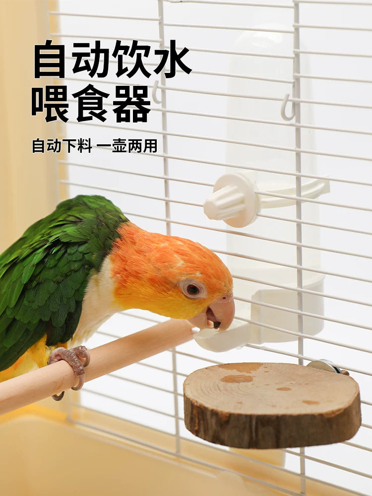 Automatic Bird Feeder and Water Dispenser for Parrots and Small Birds, Hanging Cage Food and Water Container