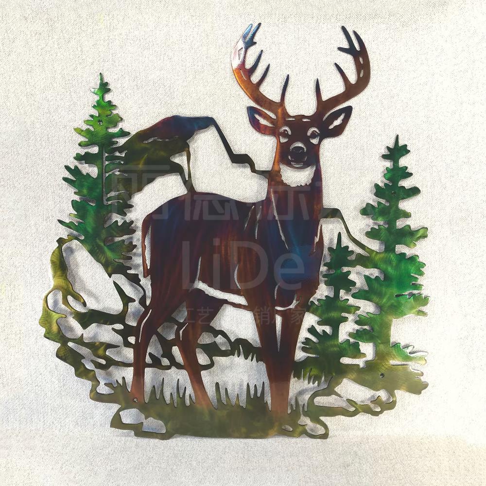 Forest Deer Metal Wall Decor for Garden & Bedroom