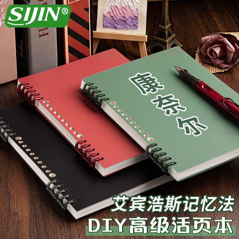 B5 Cornell Loose Leaf Notebook with Removable Pages, Thickened Grid/Lined Paper