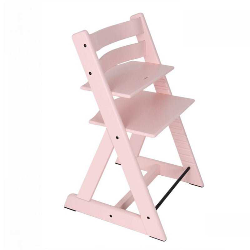 Adjustable Solid Wood High Chair for Babies and Toddlers, Convertible Feeding and Learning Seat