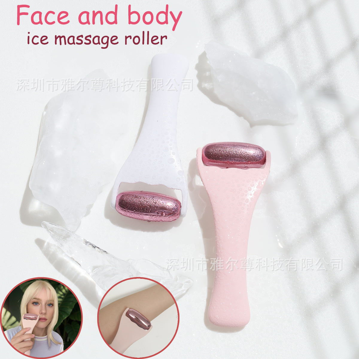 304 Stainless Steel Facial and Body Ice Roller Massager for Cooling and Massage