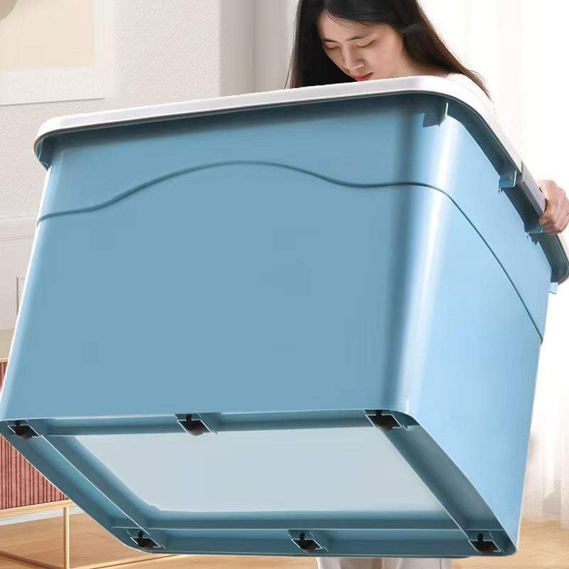 Plastic Storage Box with Wheels for Home Organization, Clothes, Toys, and Sundries
