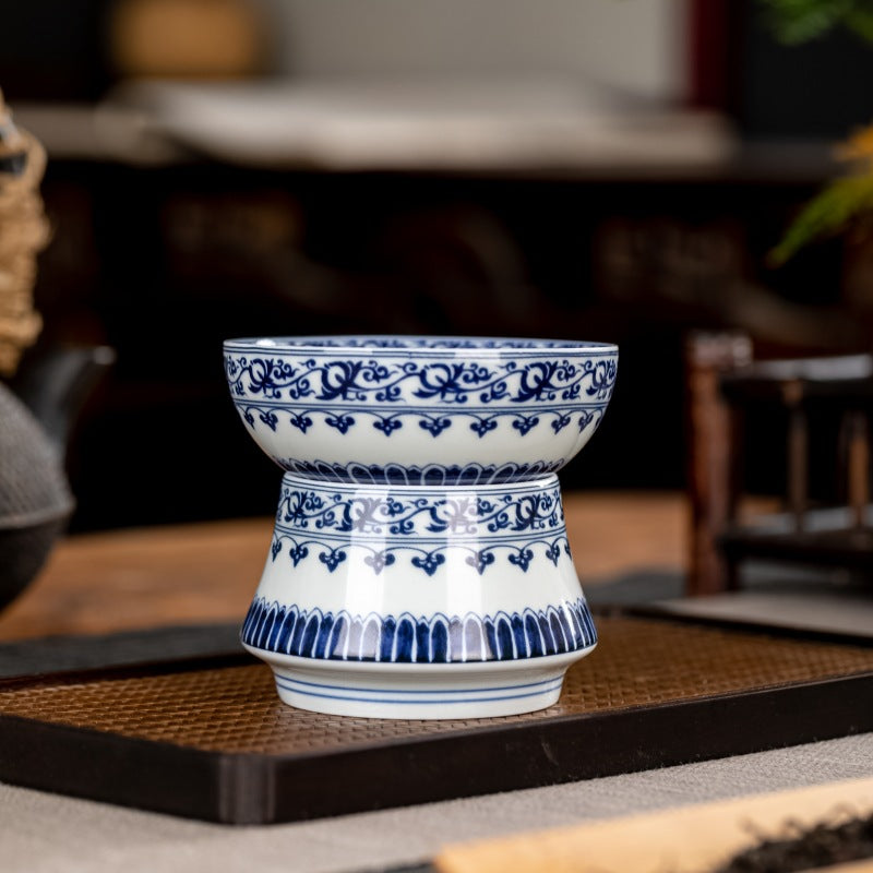 Jingdezhen Celadon Tealeaf Filter Set with Lotus Pattern for Kung Fu Tea Ceremony