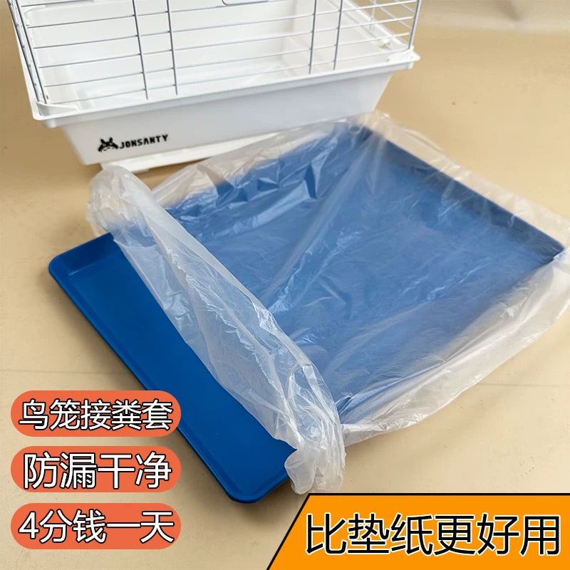 Disposable Pet Cage Tray Liners for Birds, Dogs, and Rabbits - 100 Count Thickened Waste Bags