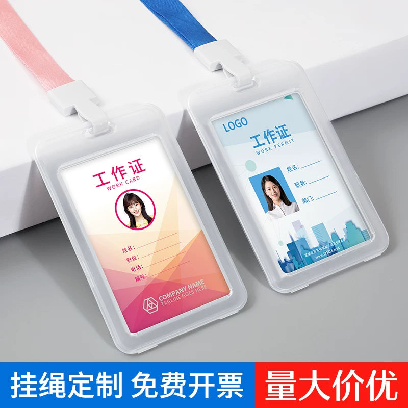 Transparent ID Card Holder with Lanyard for Students and Professionals