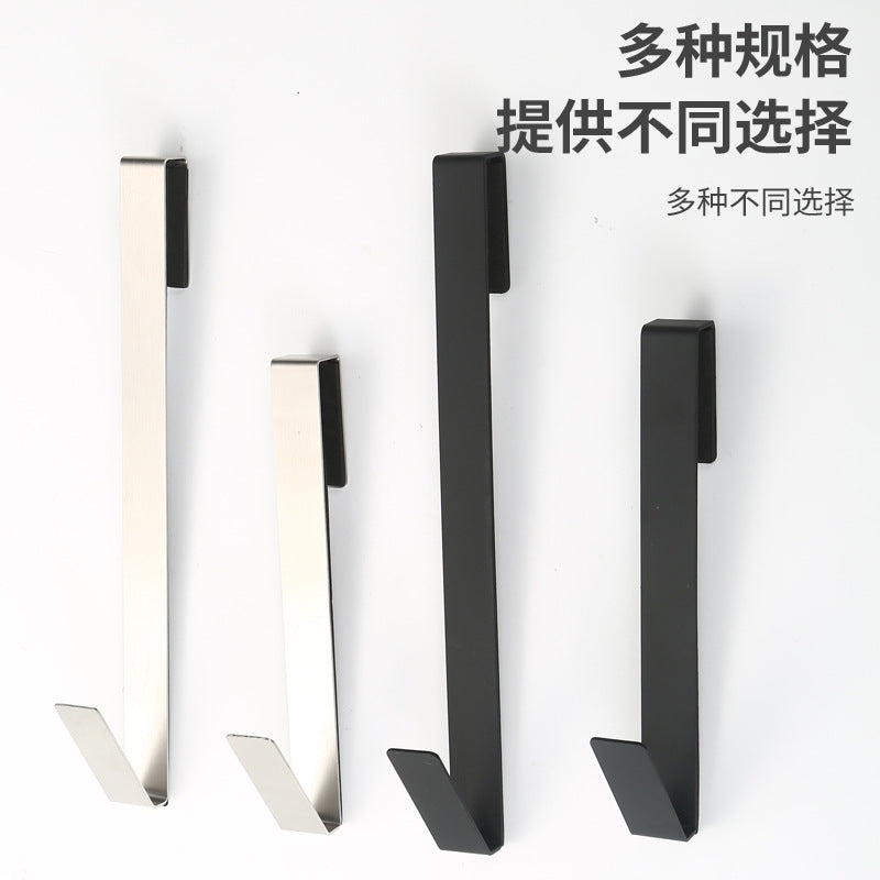 Stainless Steel Over-the-Glass Door Hook for Bathroom, Removable No-Drill Metal Hanger