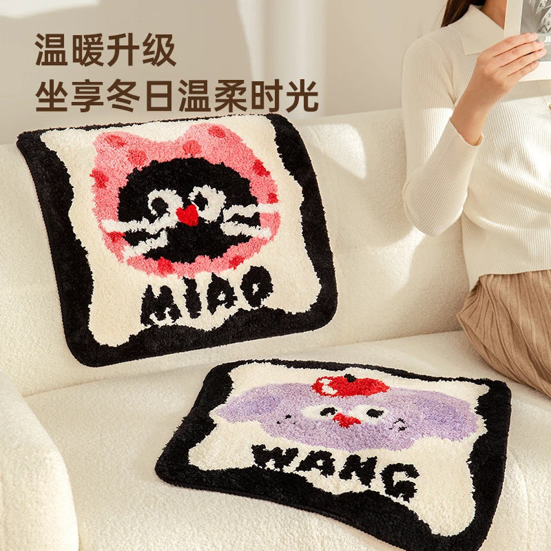 Winter Tufted Plush Seat Cushion for Home Office and Students, Non-Slip Warm Chair Pad