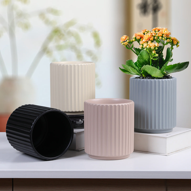 Modern Minimalist Ceramic Planter Pot Set for Succulents Orchids Cacti