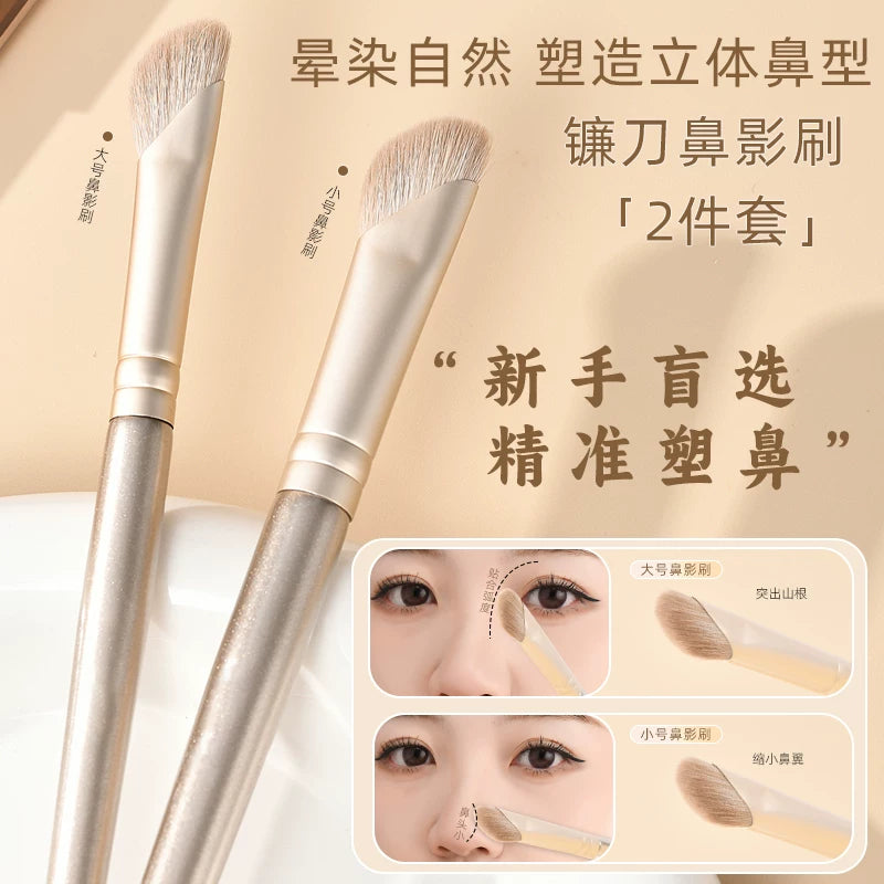 Angled Nose Contour Brush Set for Highlighting and Shading
