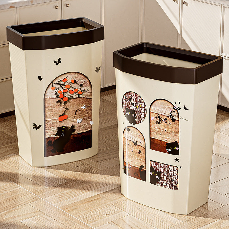 Large Capacity Slim Kitchen Bathroom Trash Can with Open Top