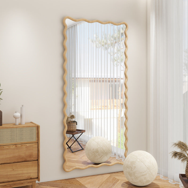 Nalance Irregular Cloud Wave Full Length Mirror for Dressing Room, Wall-Mounted or Freestanding