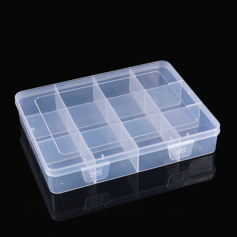 12-Grid Clear Plastic Storage Box for Jewelry, Electronic Components, Wax Seals, Heat Shrink Tubing