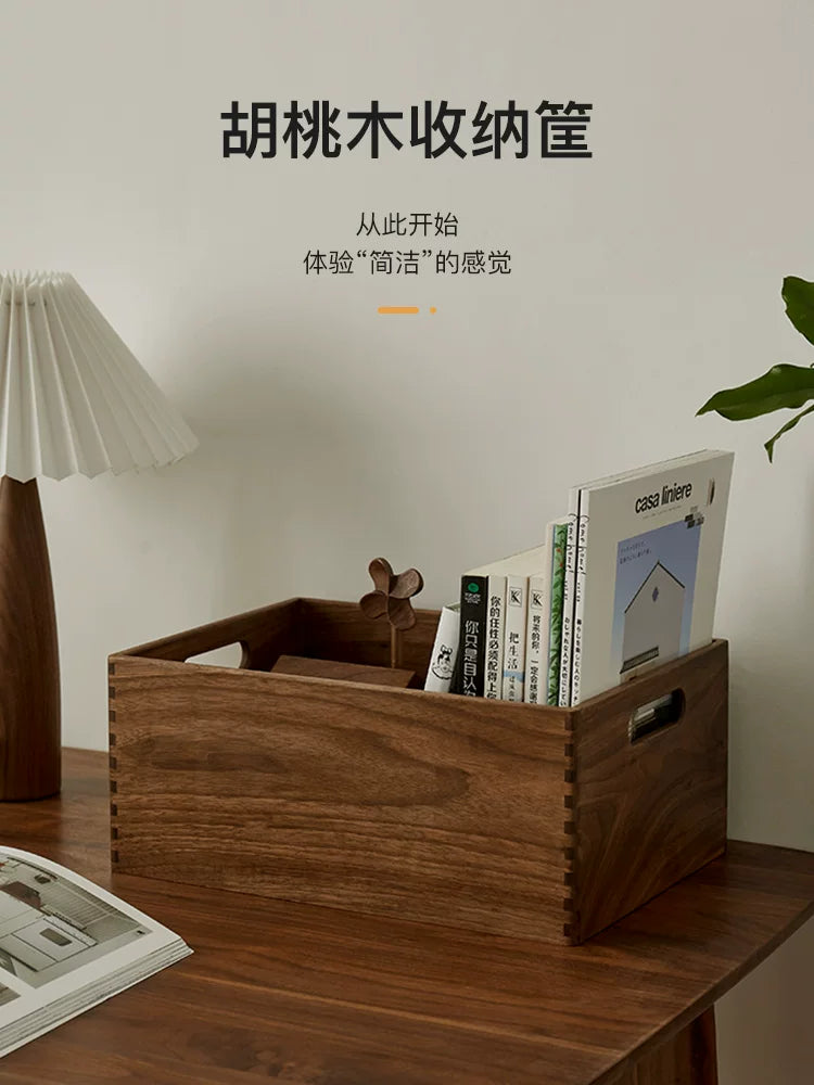 Wooden Desktop Storage Basket for Snacks, Cosmetics, and Keys