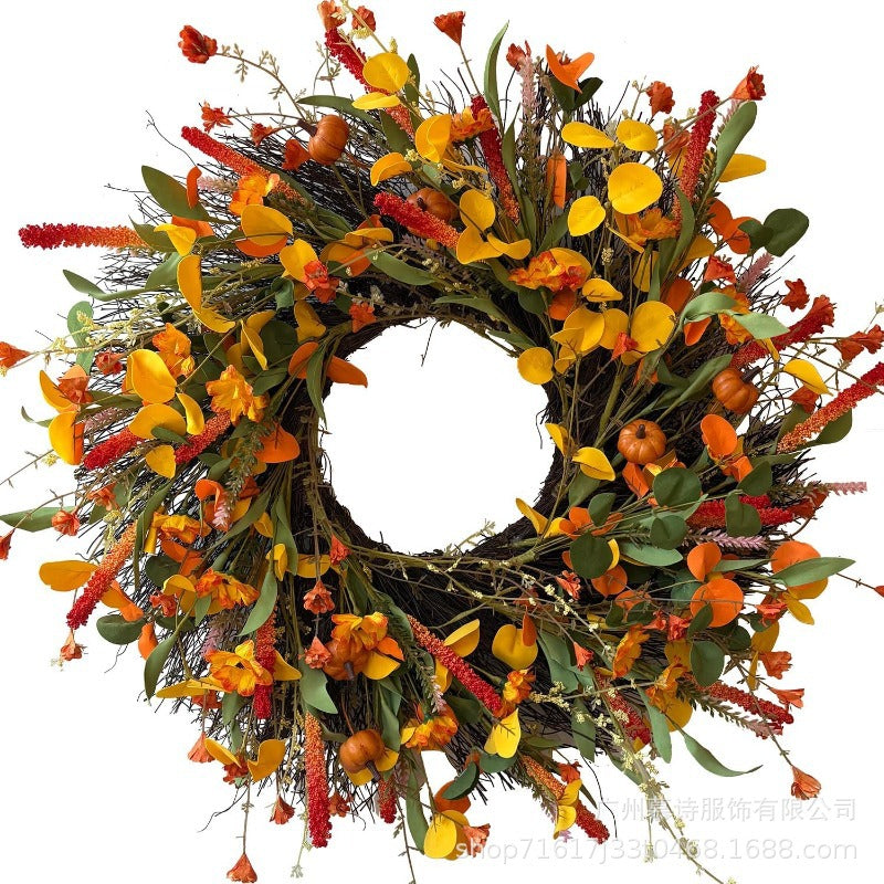 Autumn Harvest Wildflower Wreath for Door or Wall Decor