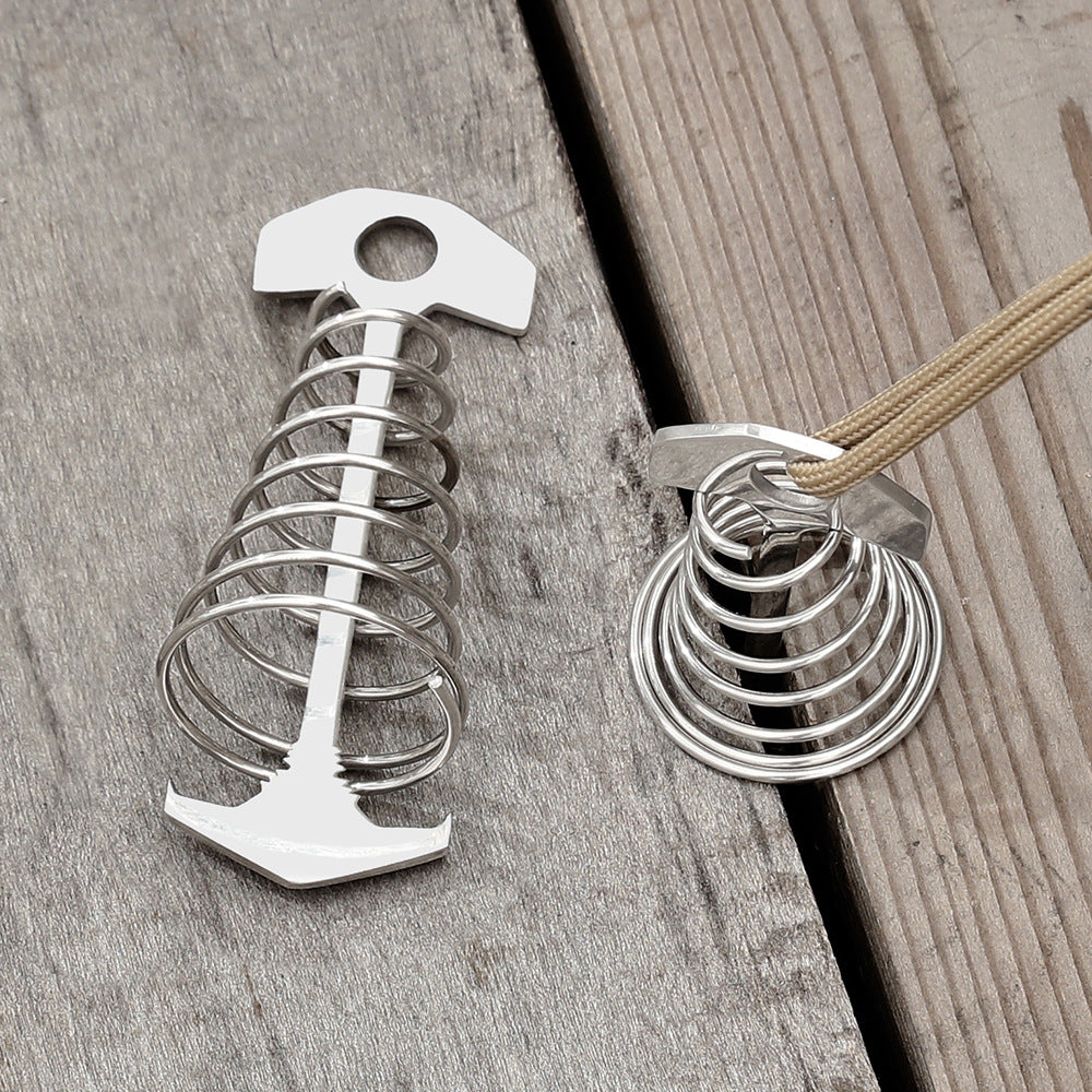 Tent Deck Pegs with Anti-Slip Spring Buckle for Outdoor Camping