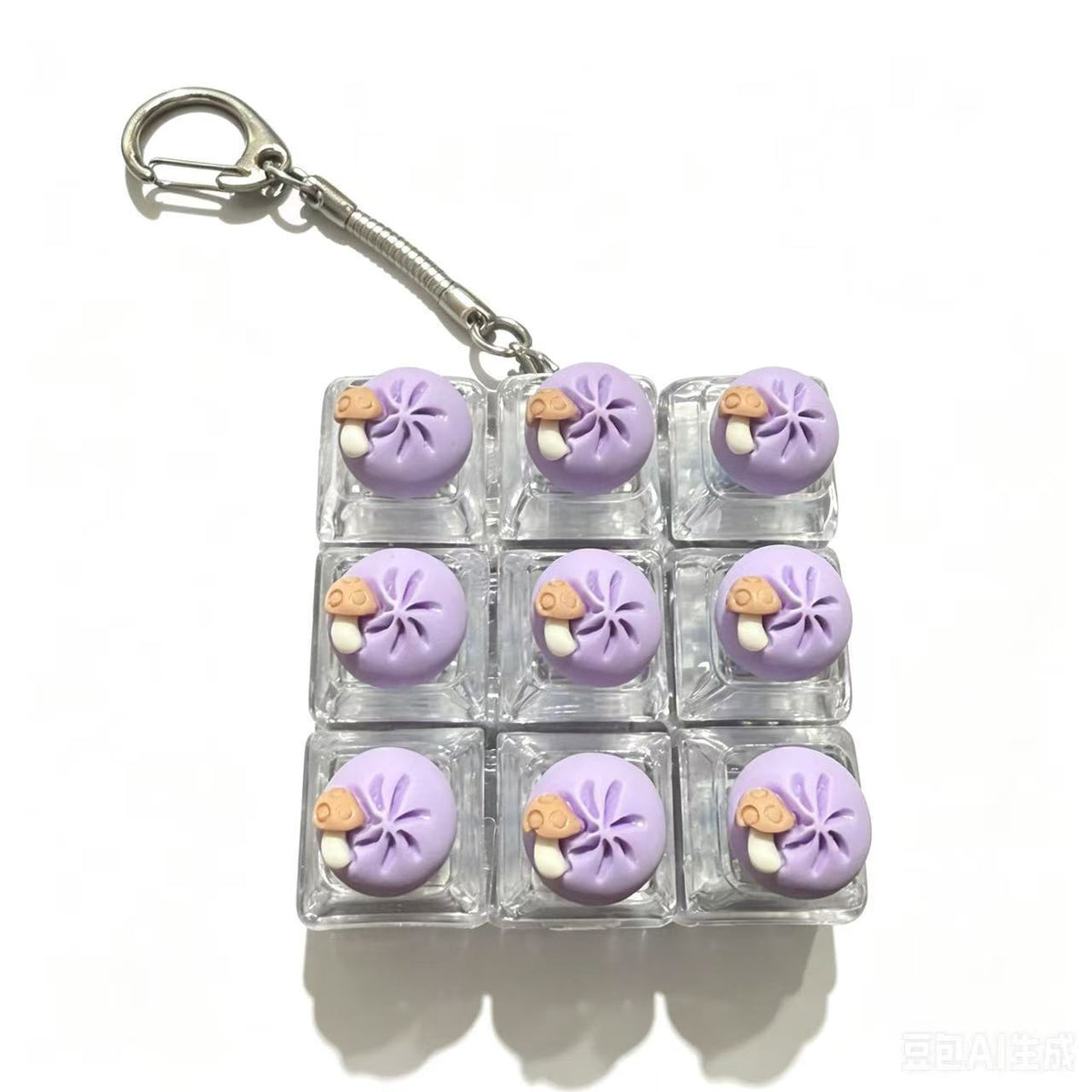 Light-Up Decompression Button Toy Keychain
