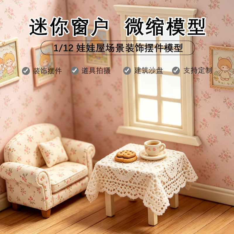 1/12 Scale Dollhouse Miniature Window Model for Pretend Play