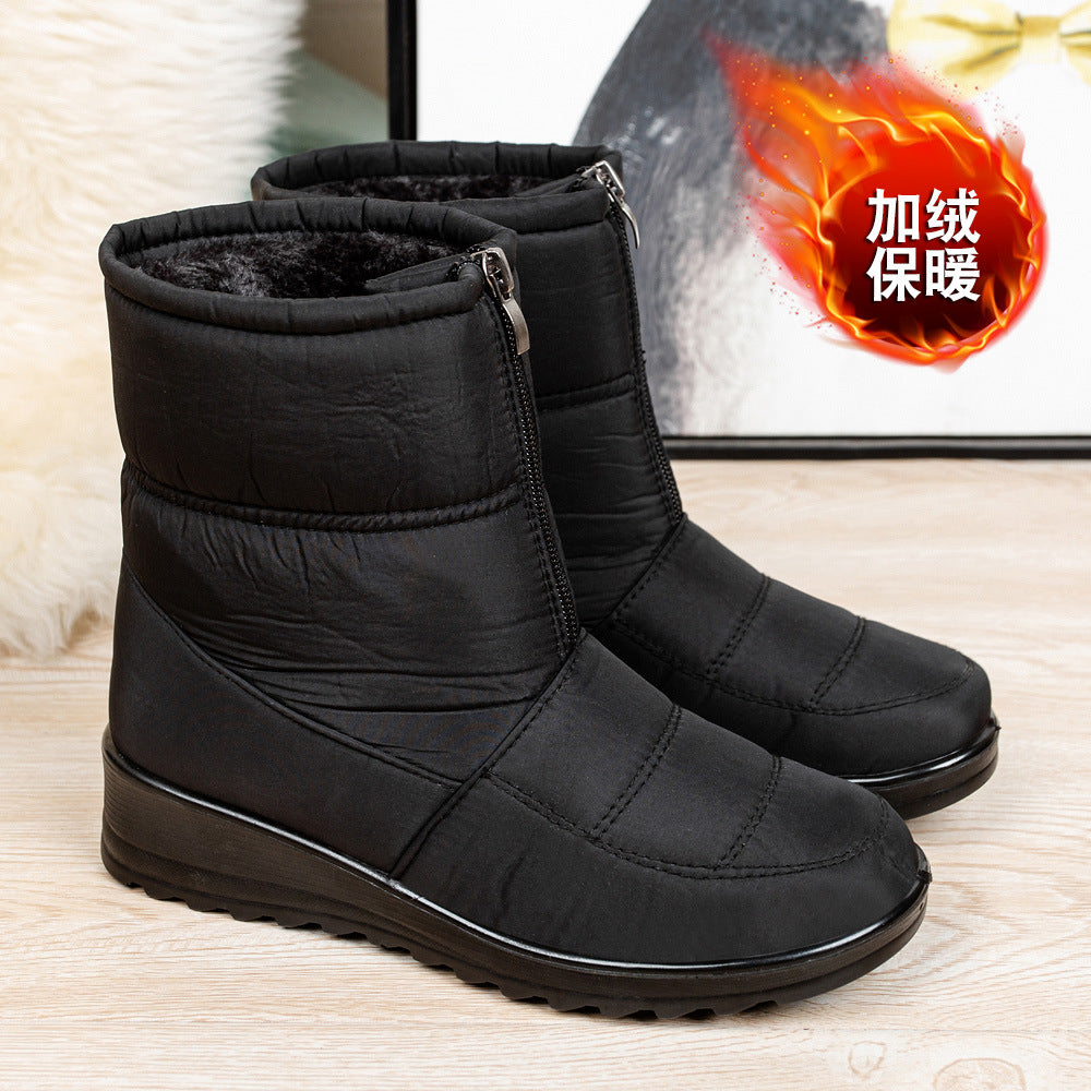 Women's Mid-Calf Waterproof Winter Snow Boots for Seniors
