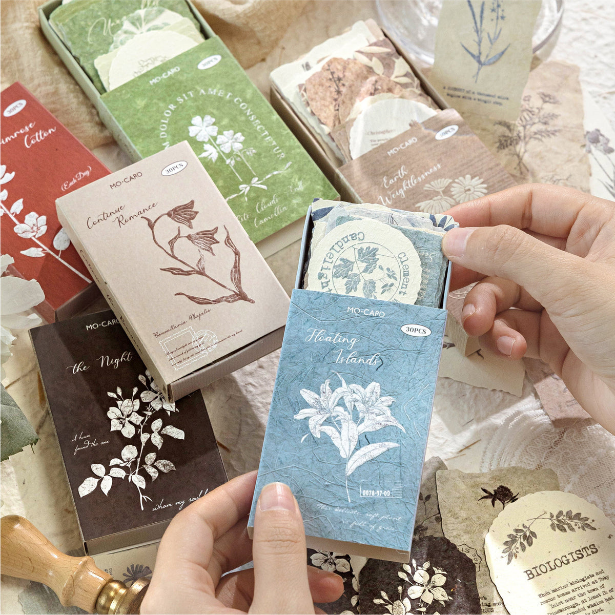 Moyemo Embossed Letterpress Memo Pads, Vintage Specialty Paper for Scrapbooking and Journaling