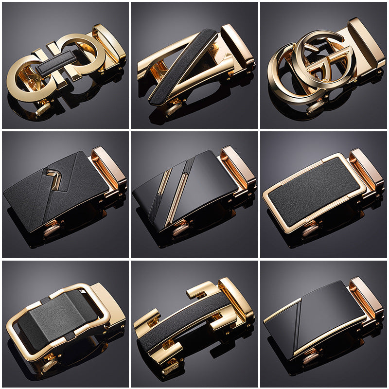Men's 3.5cm Alloy Automatic Buckle for Casual and Business Belts