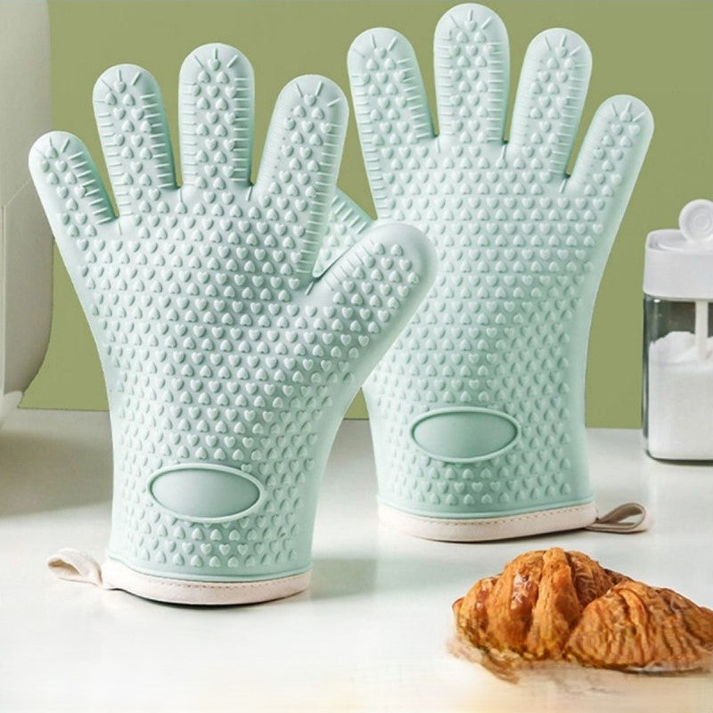 Silicone Heat Resistant Oven Mitts for Kitchen Baking and Grilling