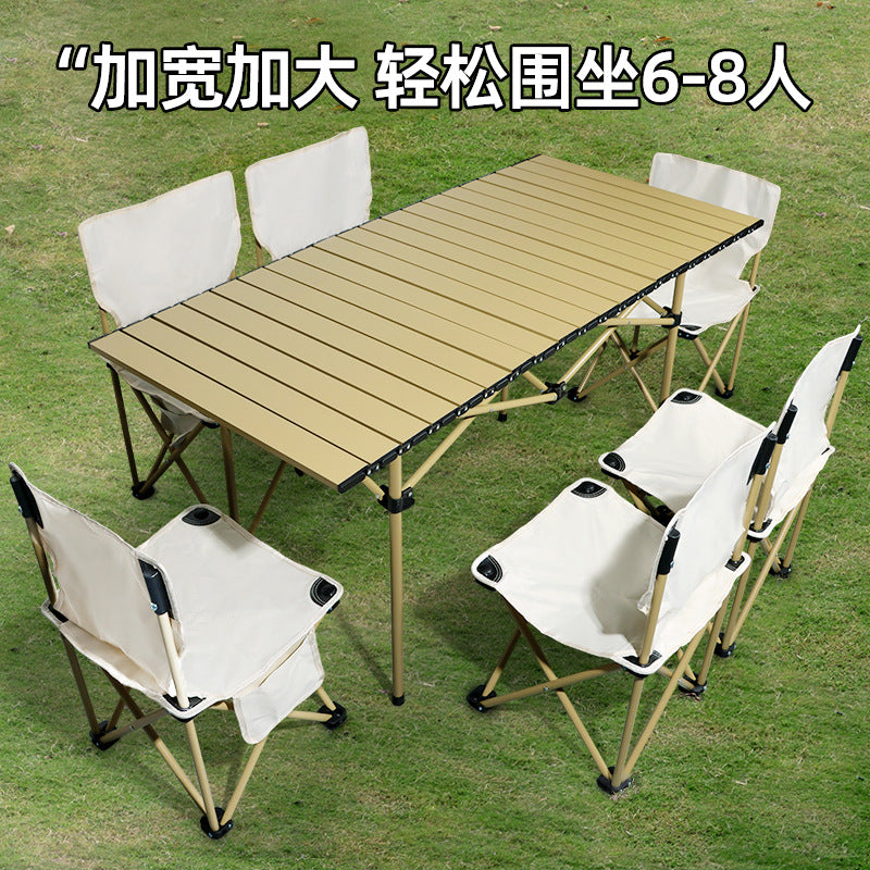 Portable Folding Camping Table and Chair Set for Outdoor Picnics and Market Stalls