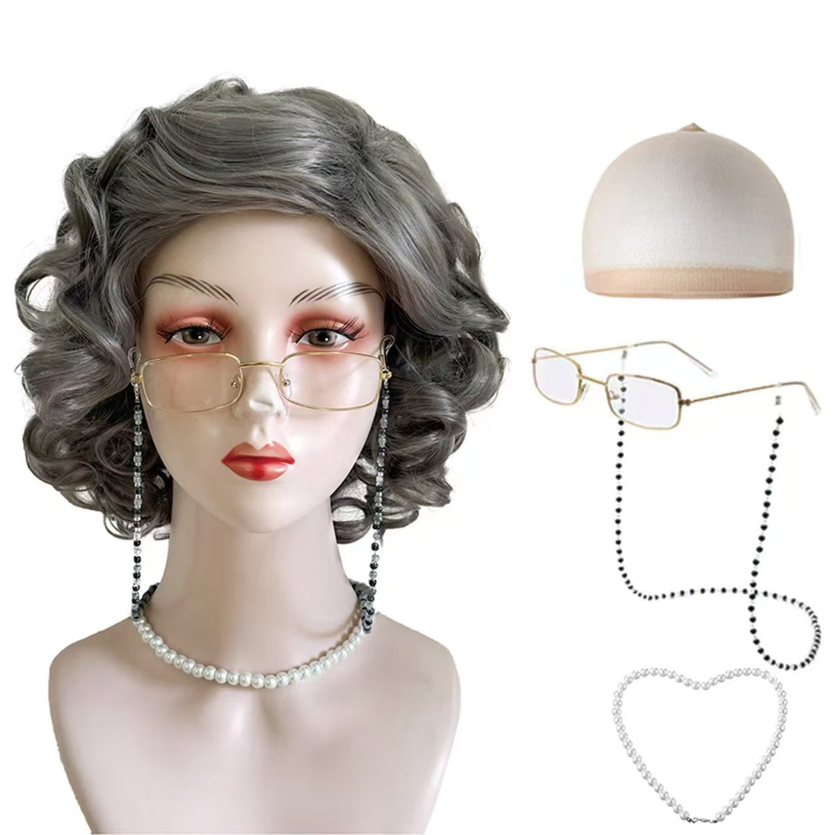 Retro Square Gold Wire Rim Glasses for Halloween Costume and Cosplay