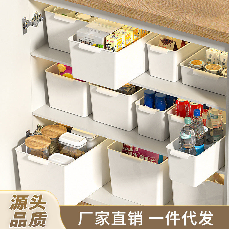 Rectangular Plastic Storage Bins for Desk, Snacks, Toys, and Kitchen Organization