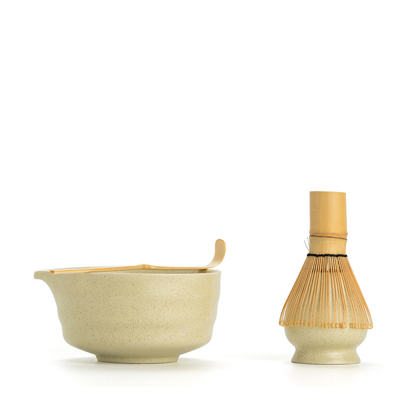 Japanese Style Ceramic Matcha Bowl and Whisk Holder Set for Traditional Tea Ceremony
