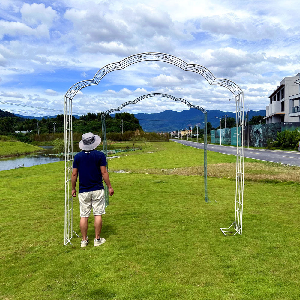 Garden Iron Archway for Climbing Plants, Roses, Grapes, and Wisteria - Decorative Outdoor Trellis