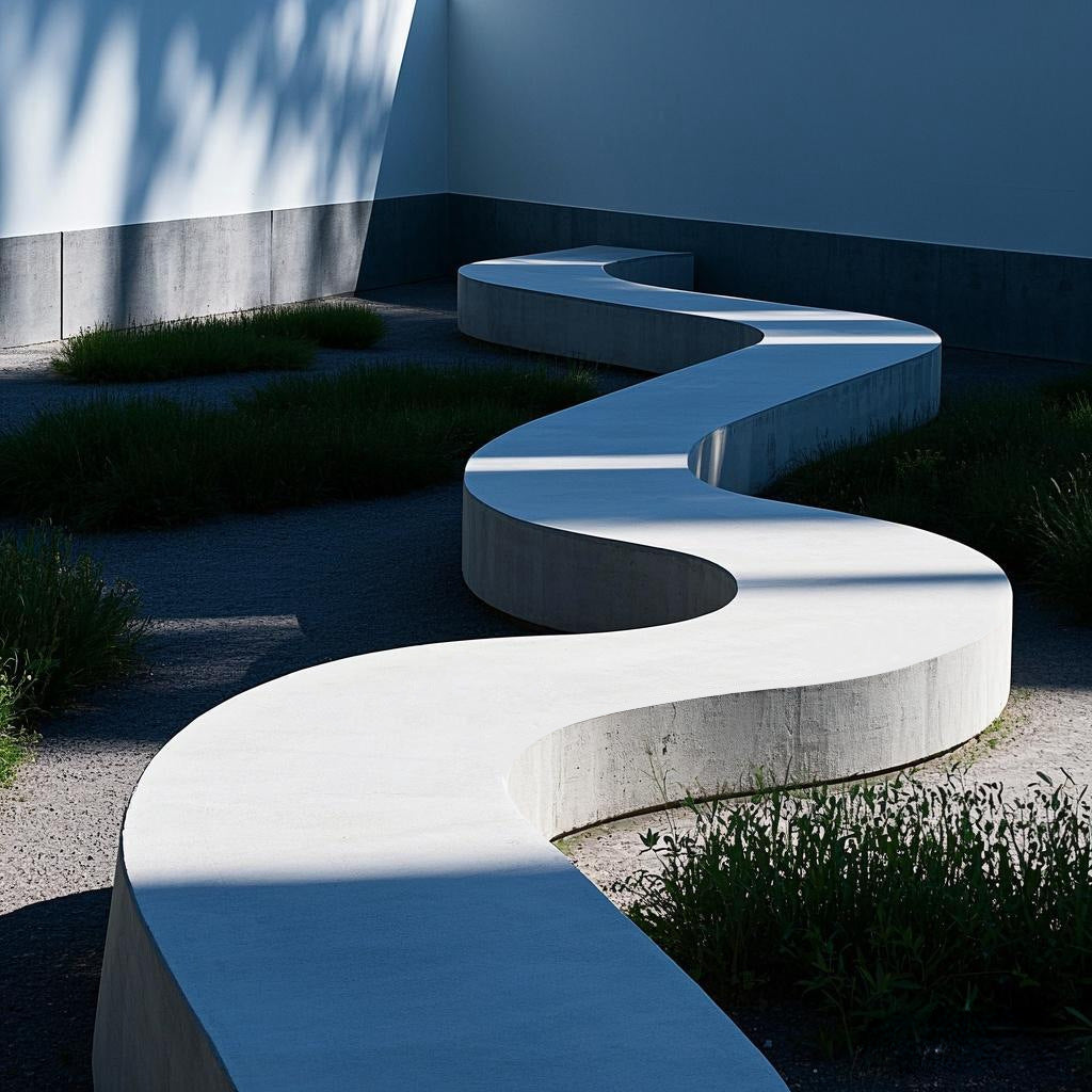 UHPC Concrete Planter Bench Outdoor Landscape Seating