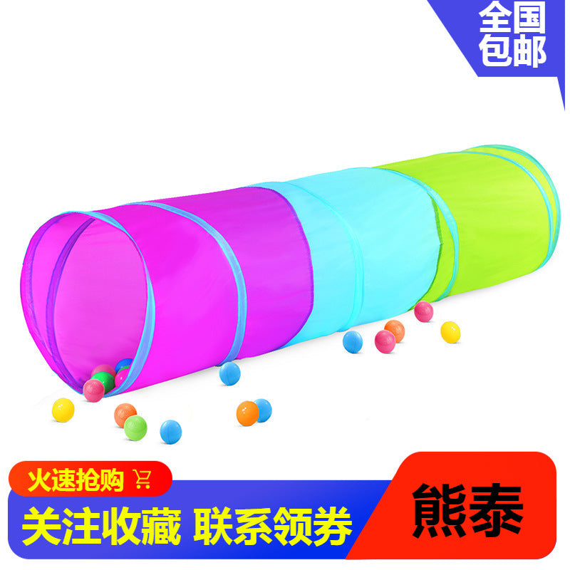 Kids Pop-Up Play Tunnel for Sensory Training and Crawling