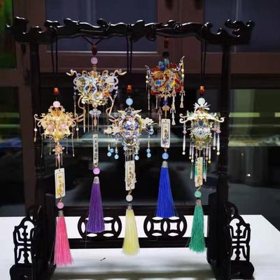 Yimo Chinese Style Floating Fragrance Pendant Wind Chime Butterfly Love Flower 3D Metal Puzzle Model Handmade Adult Decompression Gift