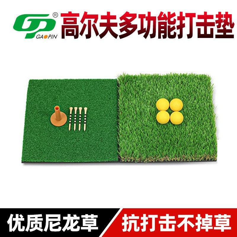Golf Multi-functional Hitting Mat Indoor Swing Practice Mat Two-in-One Foldable Golf Training Aid