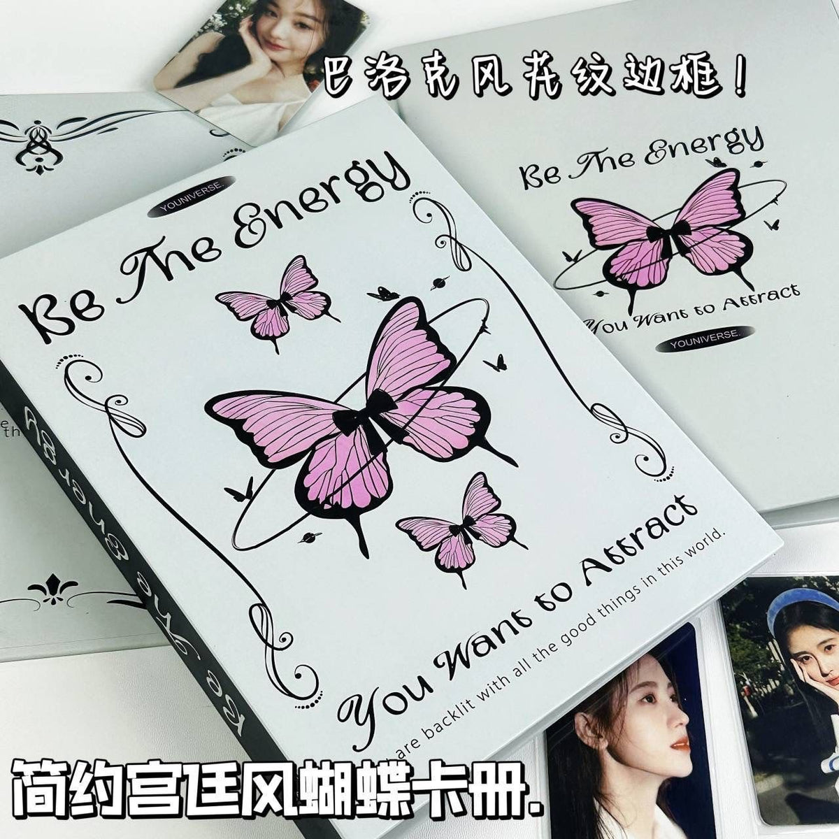 A5 Kpop Photocard Binder with Hardcover, 4-Pocket Pages, Loose-Leaf Album for Collectibles