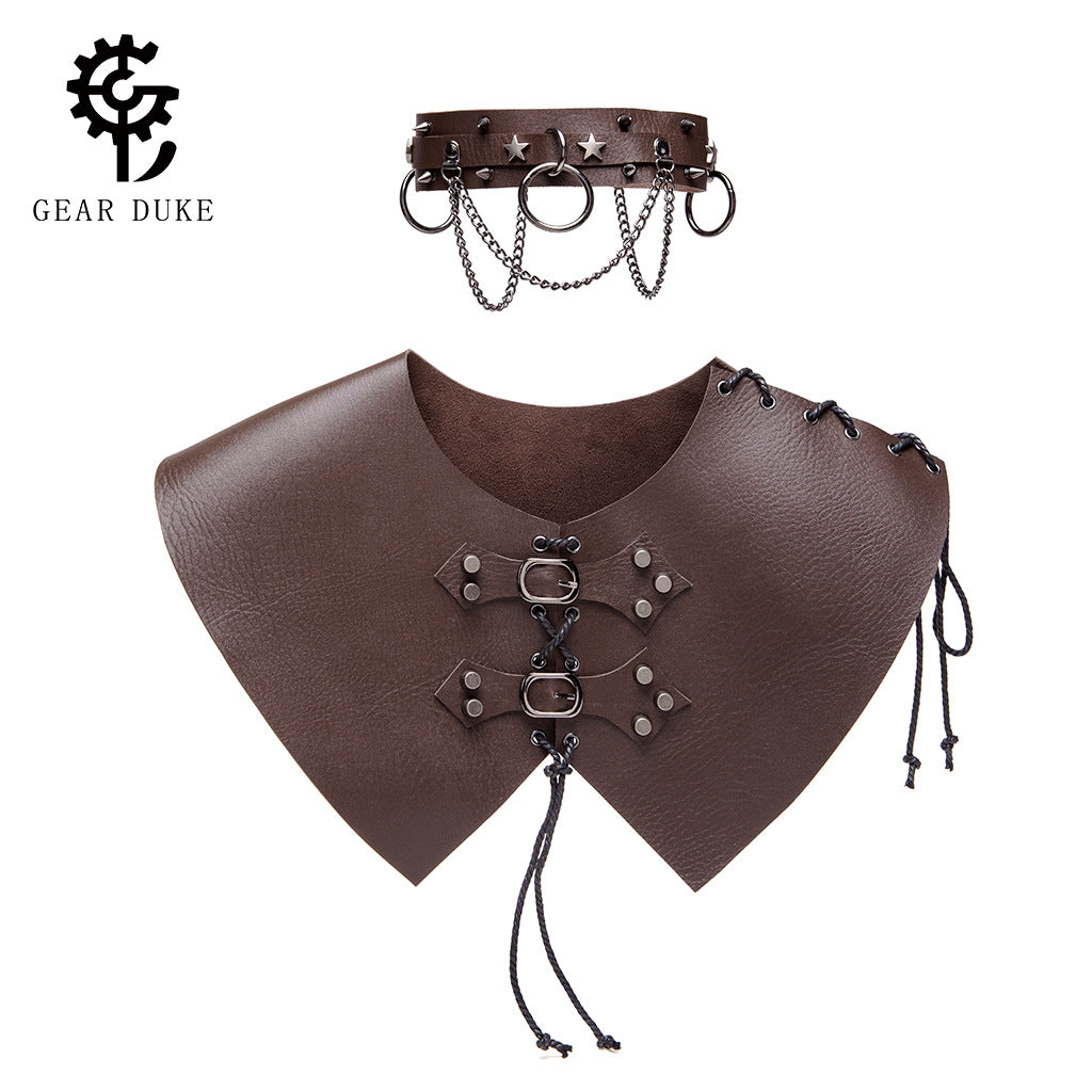 Medieval Knight PU Leather Adjustable Body Armor for Cosplay & Stage Props