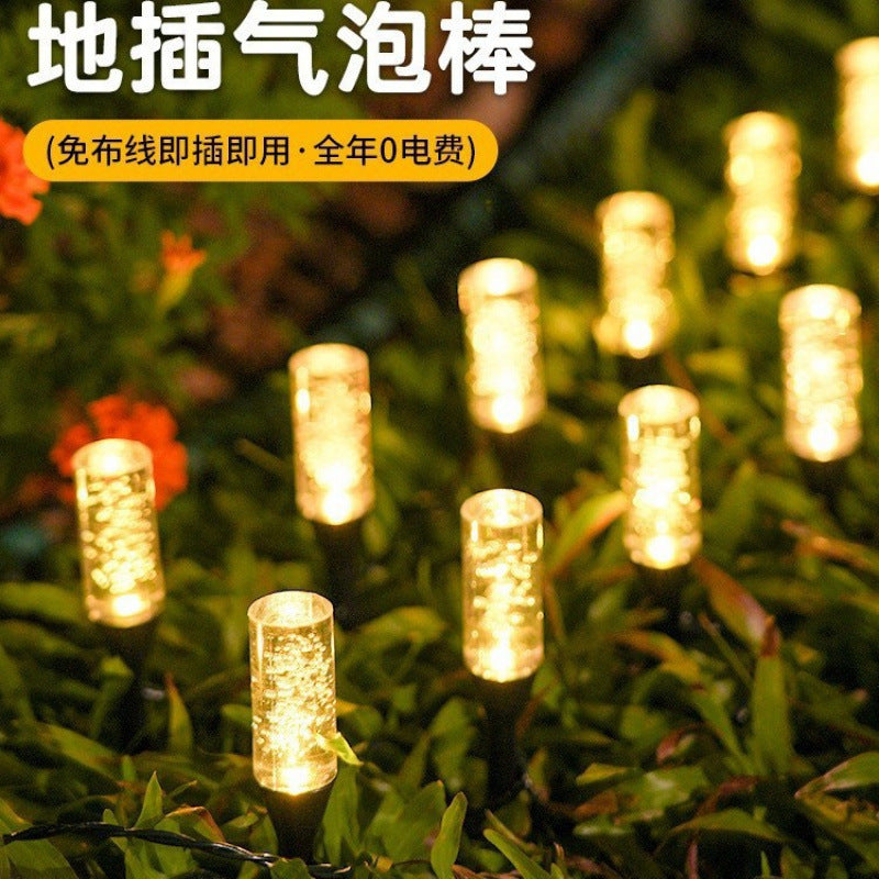 LED Bubble Stick Solar Garden Lights Outdoor Landscape Decorative String Lights