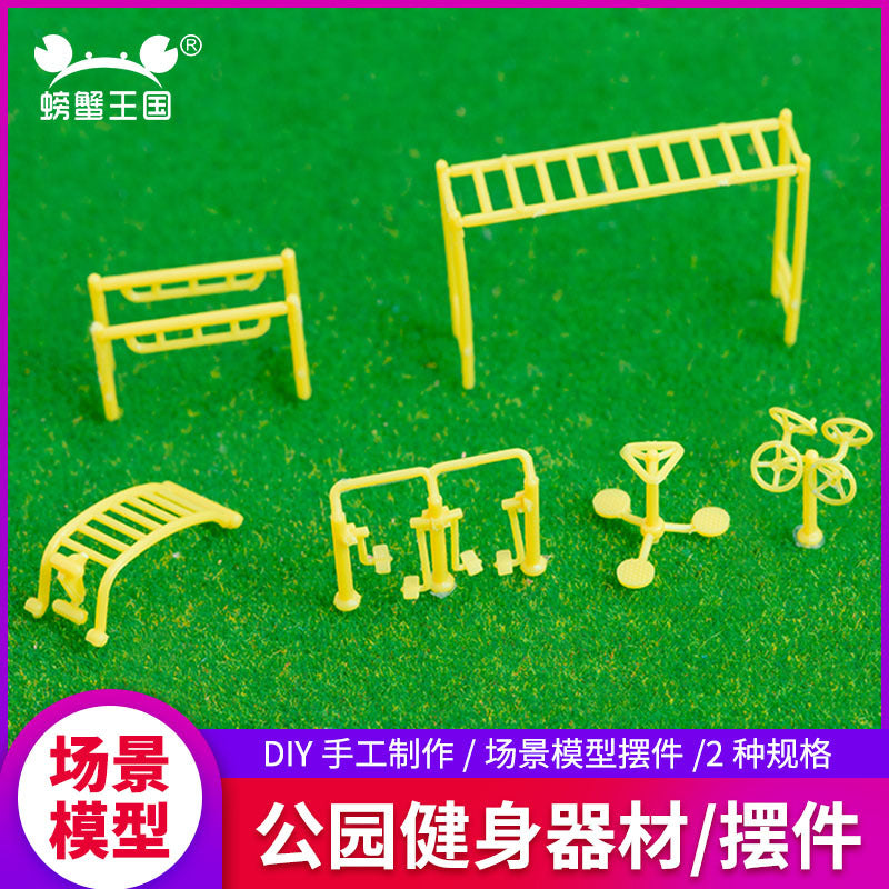 DIY Miniature Park Fitness Equipment Model Kit for Architectural Sand Table