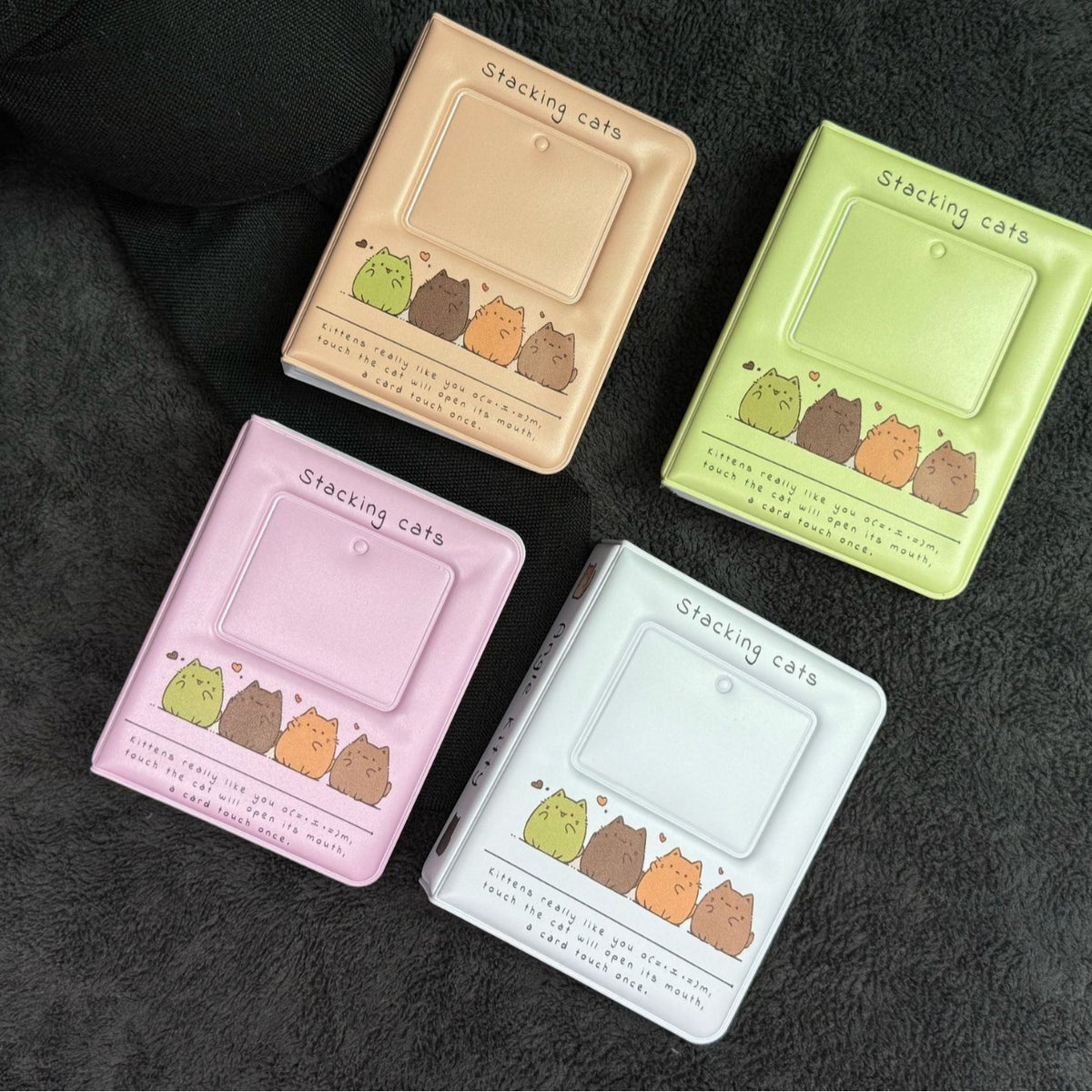 Mini 3-inch Photo Album for Instax Photos & Cards, Stacked Cat Design