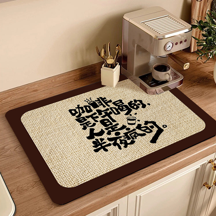 Countertop Absorbent Mat for Coffee Machines & Kitchens - Heat Resistant & Quick Drying
