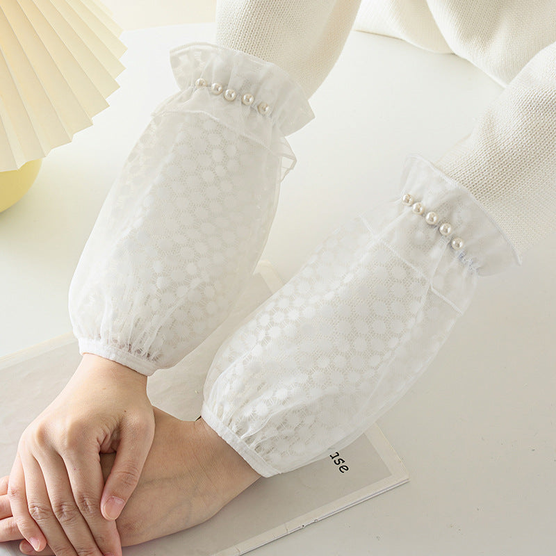 Lace Arm Sleeves for Winter Down Jackets and Office Work