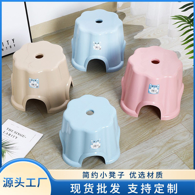 Thickened Plastic Round Stool for Adults and Children, Bathroom Shower Stool