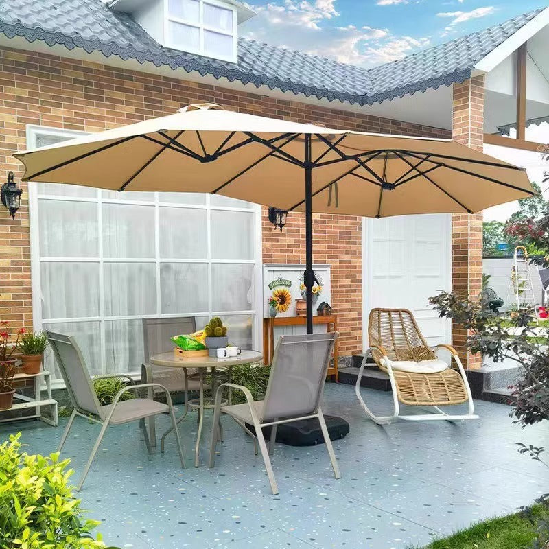 Outdoor Patio Double-Head Cantilever Umbrella with Base Options, UV Protection for Garden, Deck, Commercial Use
