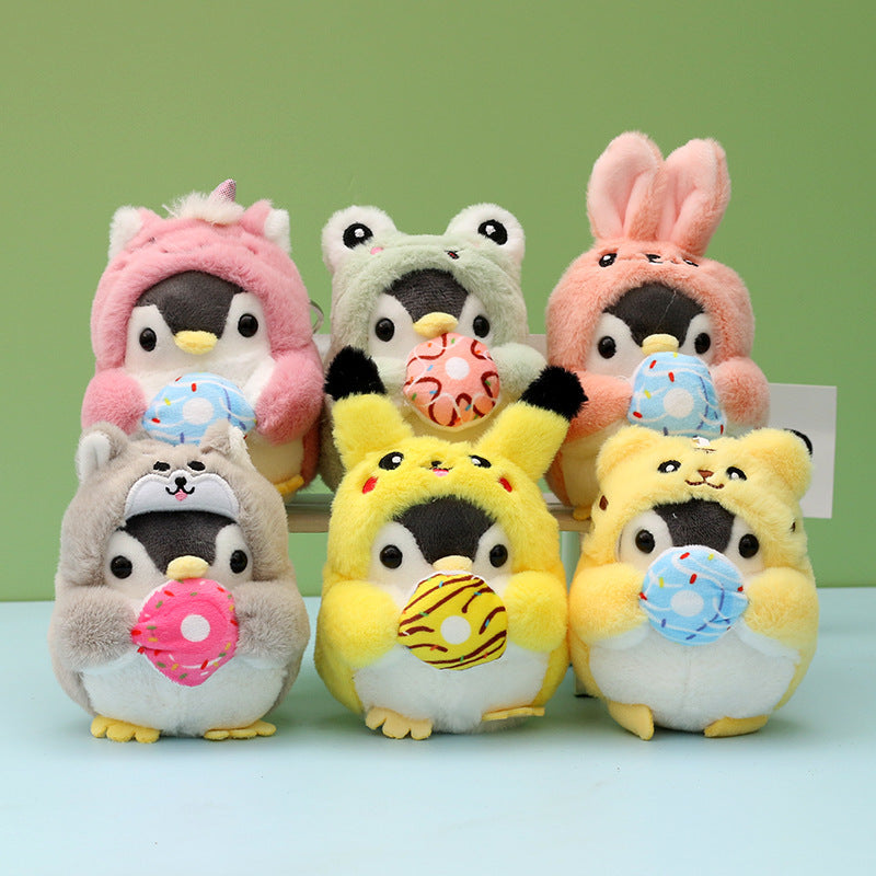 Cute Cartoon Penguin Plush Keychain Backpack Charm