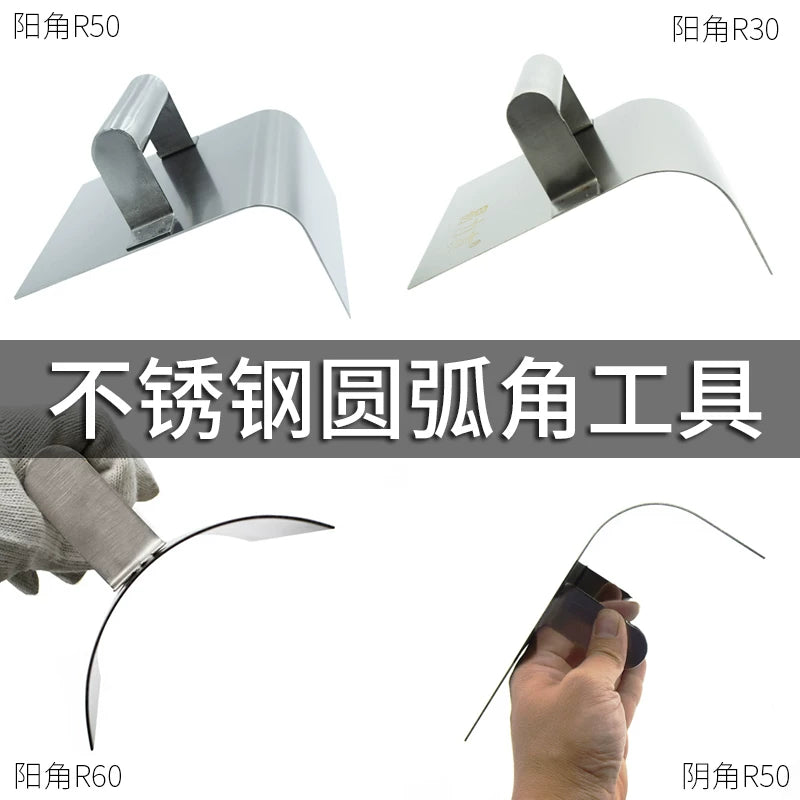 Eleyou Stainless Steel Round Corner Trowel for Plastering and Wall Finishing