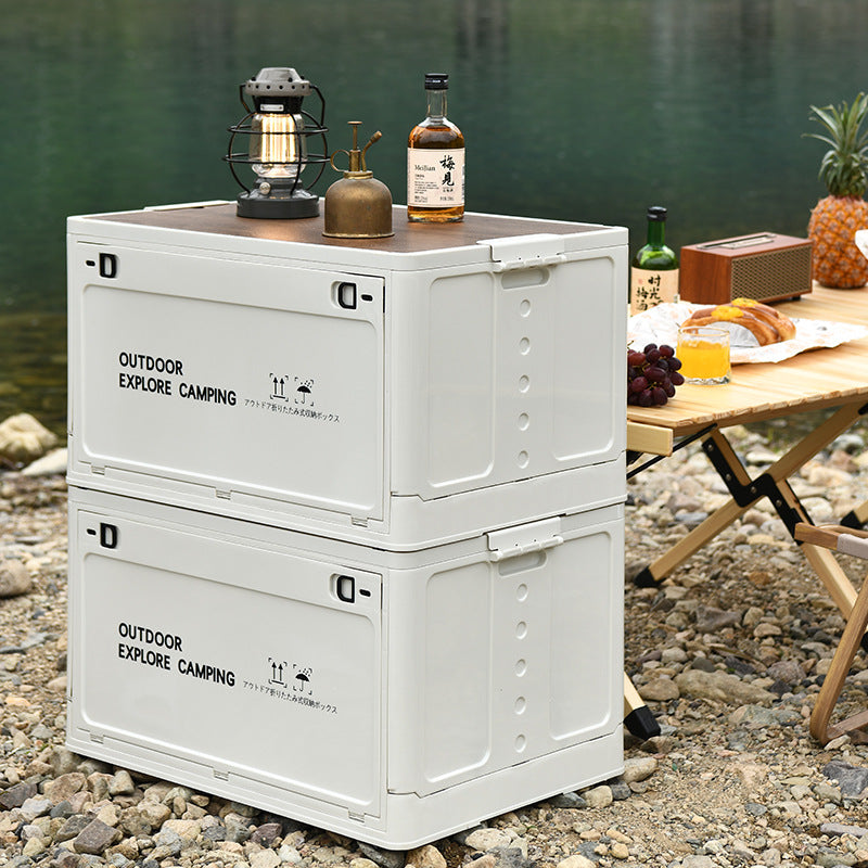 Foldable Outdoor Storage Box with Lid, Large Capacity Portable Camping & Picnic Organizer