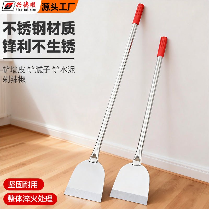 Stainless Steel Cleaning Scraper with Wooden Handle for Wall, Floor, and Farm Use